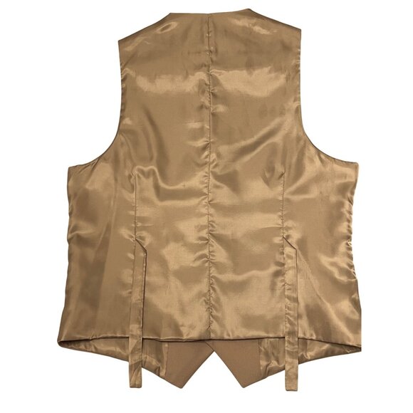 Wehilion Men's  Size M Champagne Formal Jacket Vest 4 Button Front - Picture 2 of 13